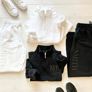 Wedding Custom Made Jogger Set - Bride and Groom - Honeymoon Jogger Set